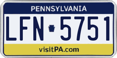 PA license plate LFN5751