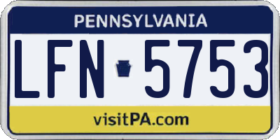 PA license plate LFN5753