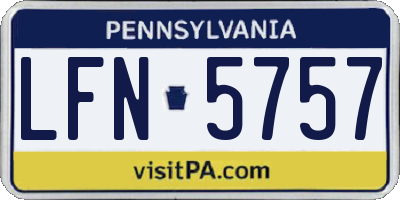 PA license plate LFN5757