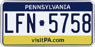 PA license plate LFN5758