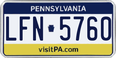 PA license plate LFN5760