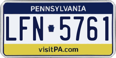 PA license plate LFN5761