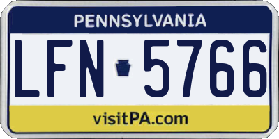 PA license plate LFN5766
