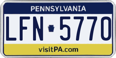 PA license plate LFN5770