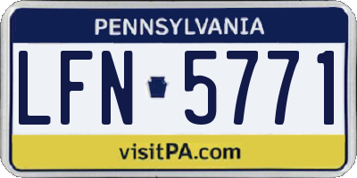 PA license plate LFN5771