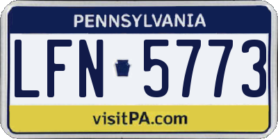 PA license plate LFN5773