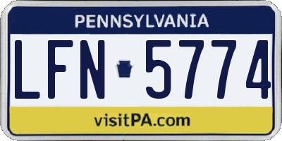 PA license plate LFN5774