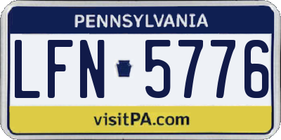 PA license plate LFN5776
