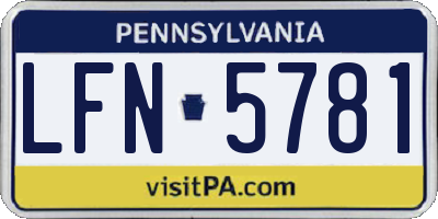 PA license plate LFN5781