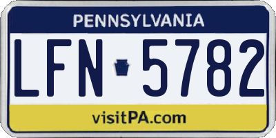 PA license plate LFN5782