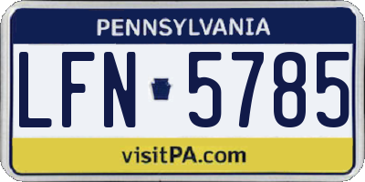 PA license plate LFN5785