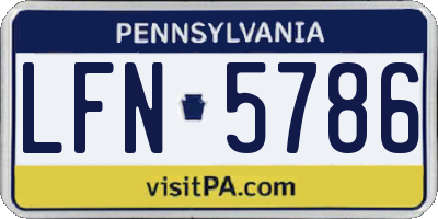 PA license plate LFN5786