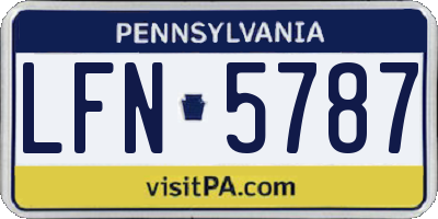 PA license plate LFN5787