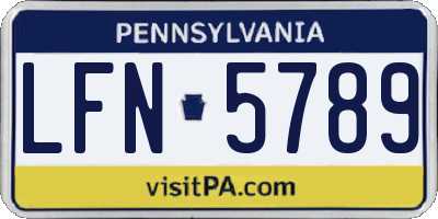 PA license plate LFN5789