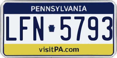 PA license plate LFN5793