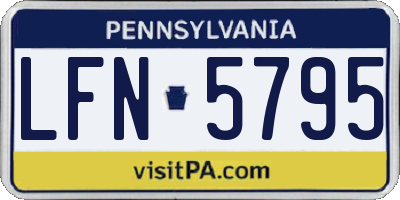 PA license plate LFN5795