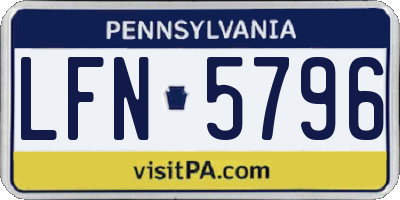 PA license plate LFN5796