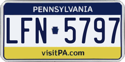 PA license plate LFN5797
