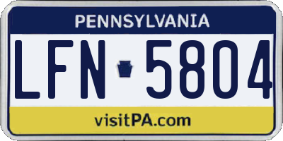PA license plate LFN5804
