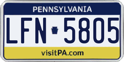 PA license plate LFN5805
