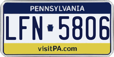 PA license plate LFN5806