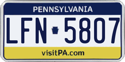 PA license plate LFN5807