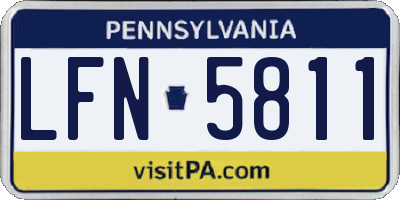 PA license plate LFN5811