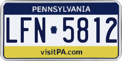 PA license plate LFN5812
