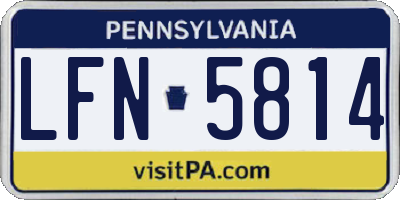 PA license plate LFN5814