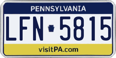 PA license plate LFN5815