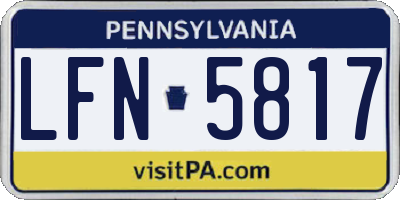 PA license plate LFN5817