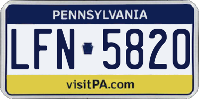 PA license plate LFN5820
