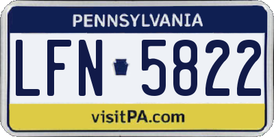 PA license plate LFN5822