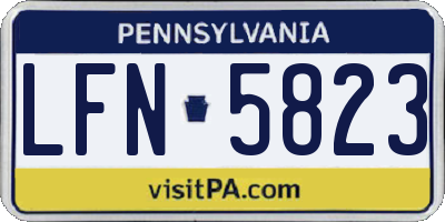 PA license plate LFN5823