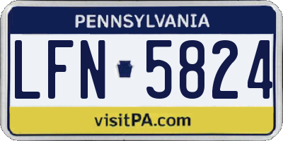 PA license plate LFN5824