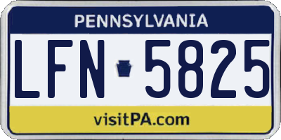 PA license plate LFN5825