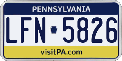 PA license plate LFN5826