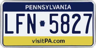 PA license plate LFN5827