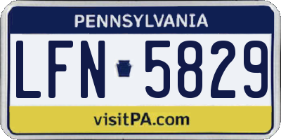 PA license plate LFN5829