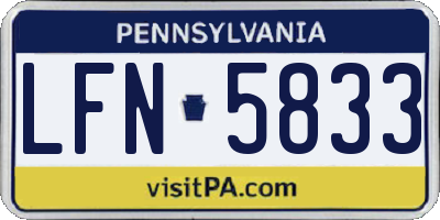 PA license plate LFN5833