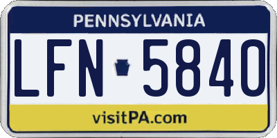 PA license plate LFN5840