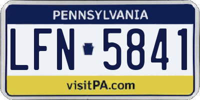 PA license plate LFN5841