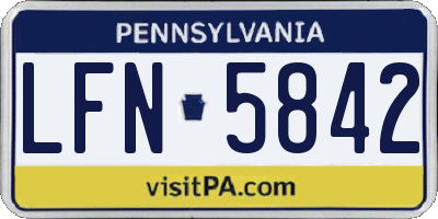PA license plate LFN5842