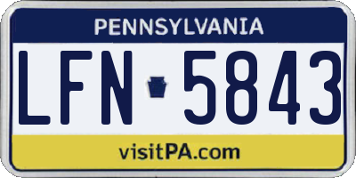 PA license plate LFN5843