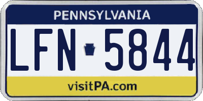 PA license plate LFN5844