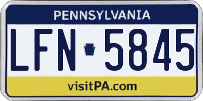 PA license plate LFN5845