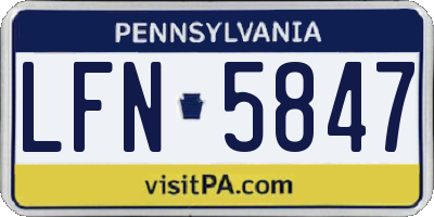 PA license plate LFN5847