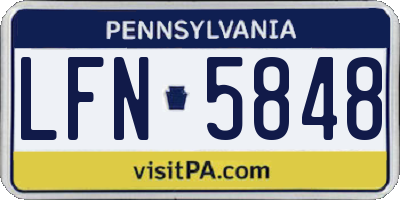 PA license plate LFN5848