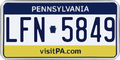 PA license plate LFN5849