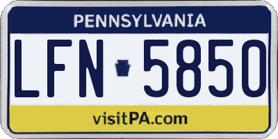 PA license plate LFN5850